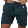 The Cruiser French Terry 5" Varsity Sweat Shorts in Crystal Teal Blue - Made In USA sold by Blade + Blue
