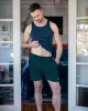 The Cruiser French Terry 5" Varsity Sweat Shorts in Crystal Teal Blue - Made In USA sold by Blade + Blue