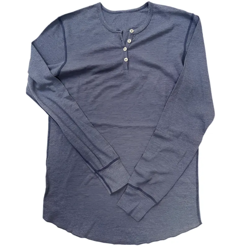 #18 Sample Sale: Blue Heather Thermal Henley Size LARGE sold by Blade + Blue