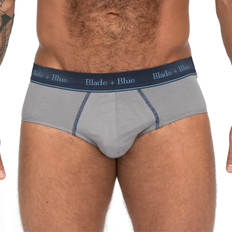 Dolphin Grey Classic Fit Brief Underwear - Made In USA (Size S Available) sold by Blade + Blue