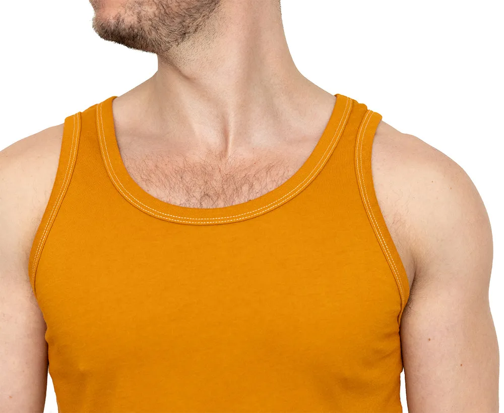 The "Bruiser" Cotton Tank Top in Varsity Gold (SIZE L) sold by Blade + Blue product image thumbnail 3