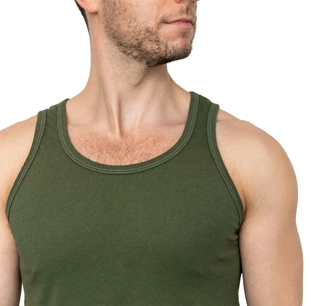 The "Bruiser" Cotton Tank Top in Dark Army Green (Size XXL) sold by Blade + Blue product image thumbnail 2