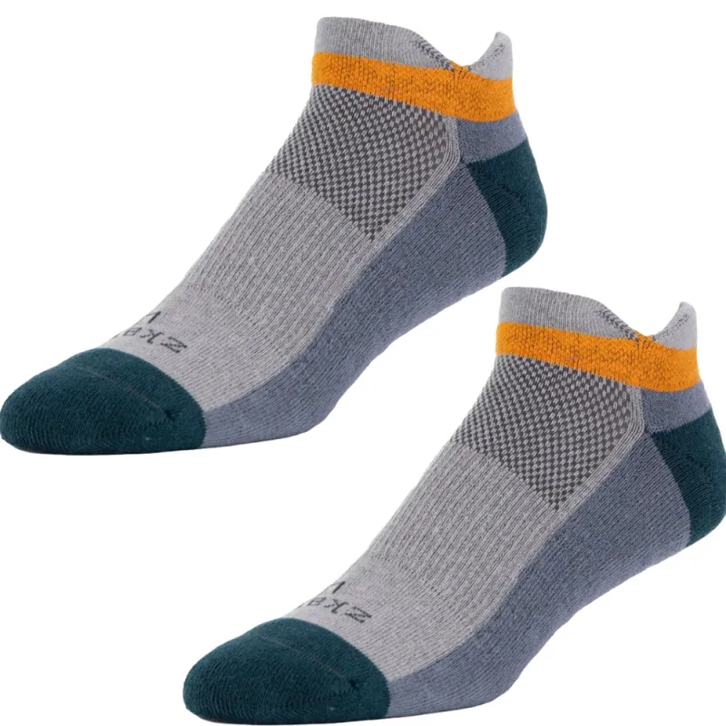 Ascent Performance Organic Cotton No-Show Sock in Steel - Made in USA by Zkano sold by Blade + Blue