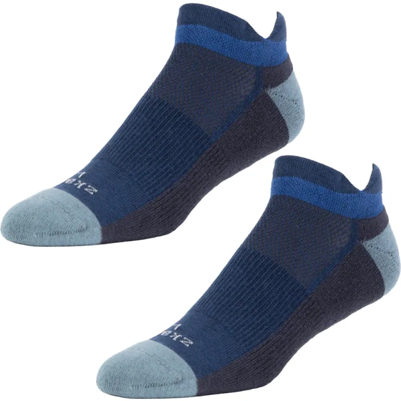 Ascent Performance Organic Cotton No-Show Sock in Dark Blue- Made in USA by Zkano sold by Blade + Blue