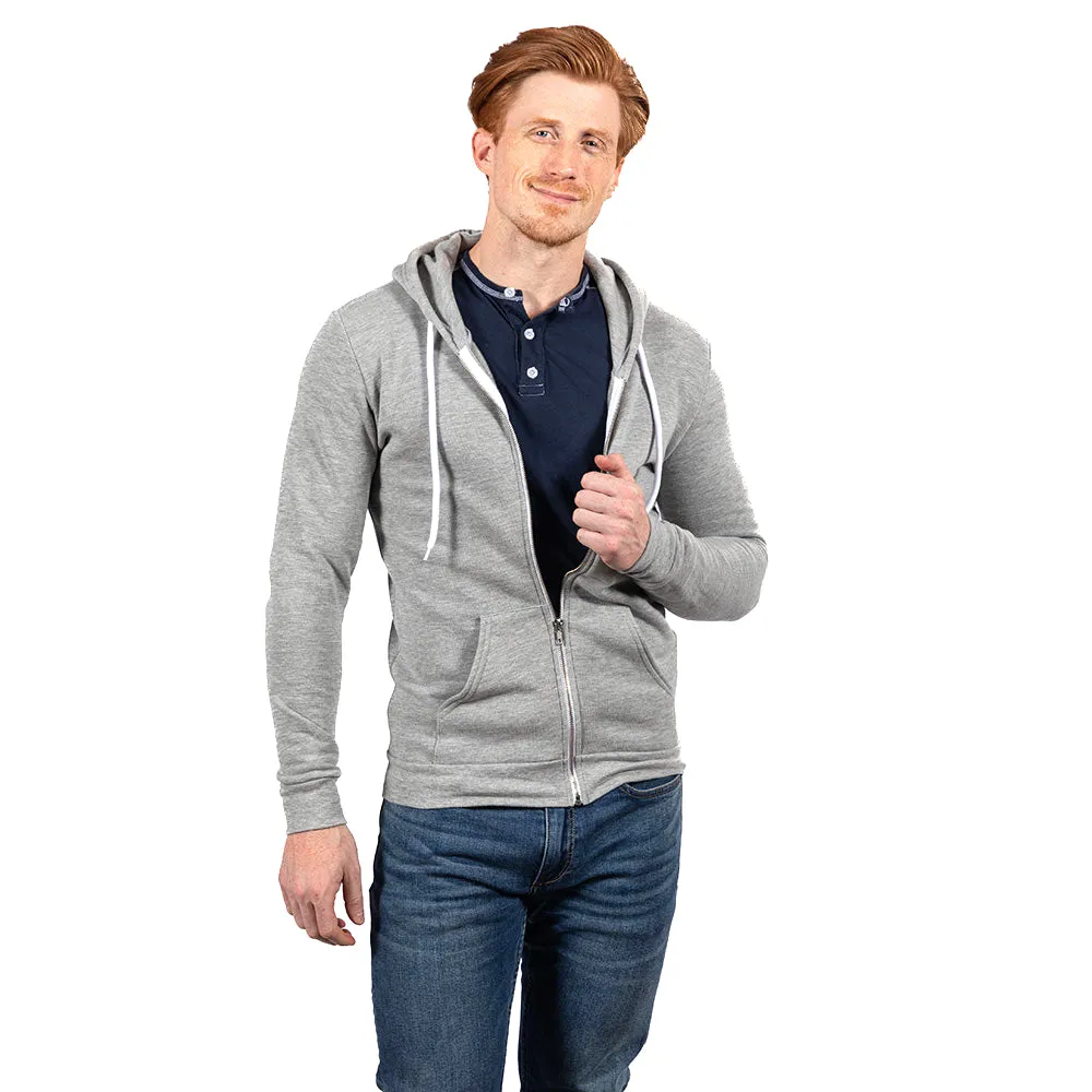 The "Starter" Full Zip 50/50 Hoodie in Varsity Gray Heather sold by Blade + Blue product image thumbnail 4