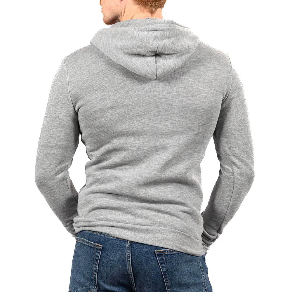 The "Starter" Full Zip 50/50 Hoodie in Varsity Gray Heather sold by Blade + Blue product image thumbnail 5