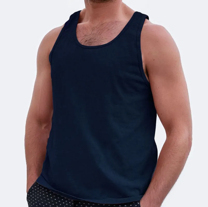 True Navy Blue Cotton  Garment Dyed Tank Top (Size XL Available) sold by Blade + Blue