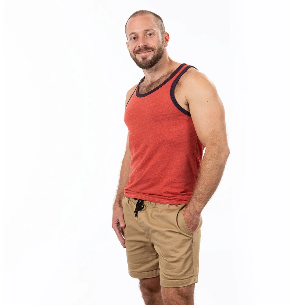 "Varsity Tank" Tri-Blend Tank Top Tomato Red Heather sold by Blade + Blue product image thumbnail 2