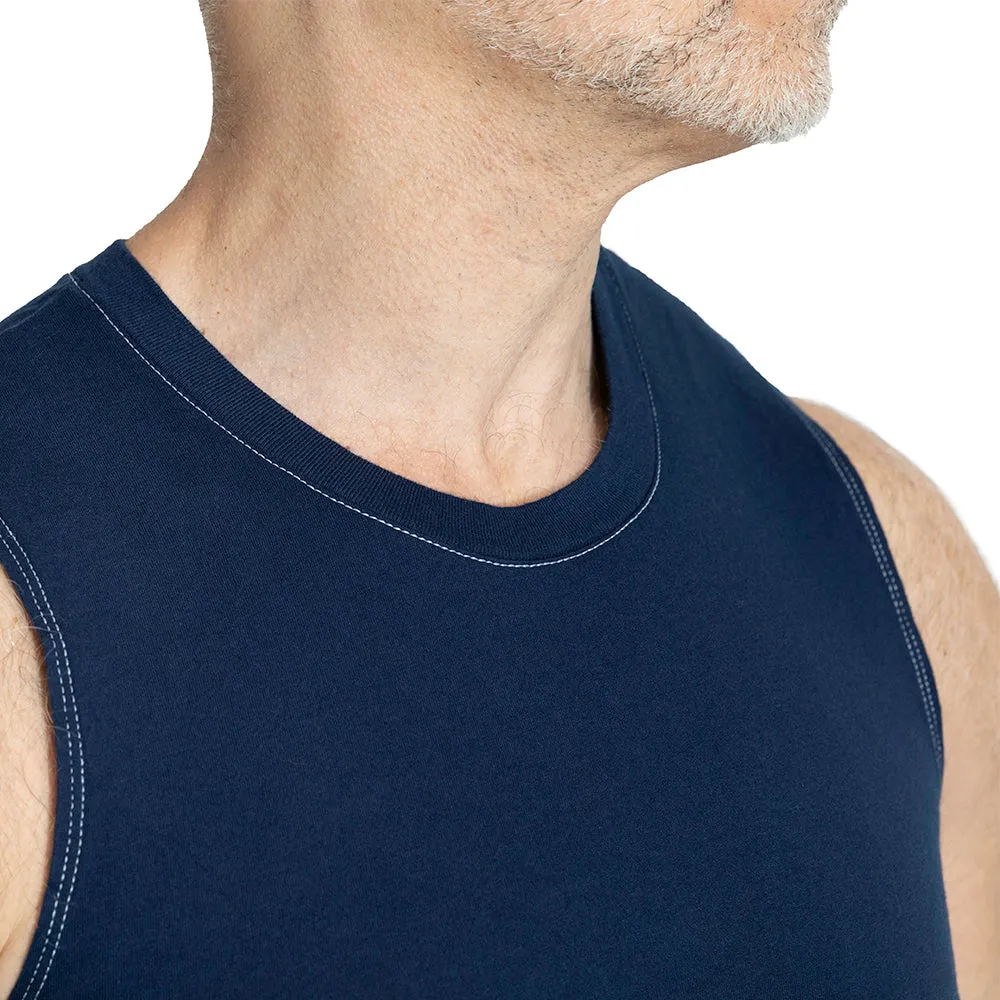 The "Striker" Cotton Muscle Tank Top in Navy Blue (SIZE XL) sold by Blade + Blue product image thumbnail 3