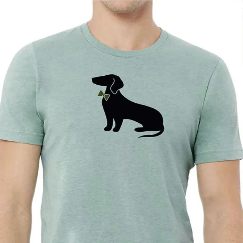 MInty Blue Heather Dachshund T-Shirt sold by Blade + Blue