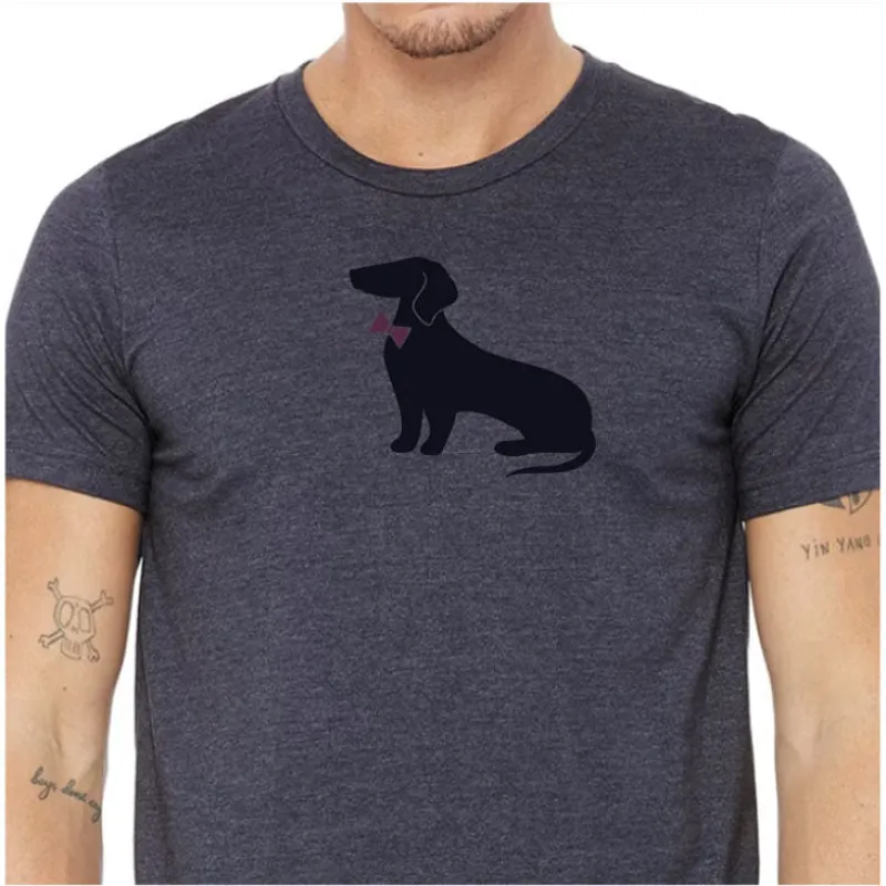 Navy Heather Dachshund T-Shirt sold by Blade + Blue