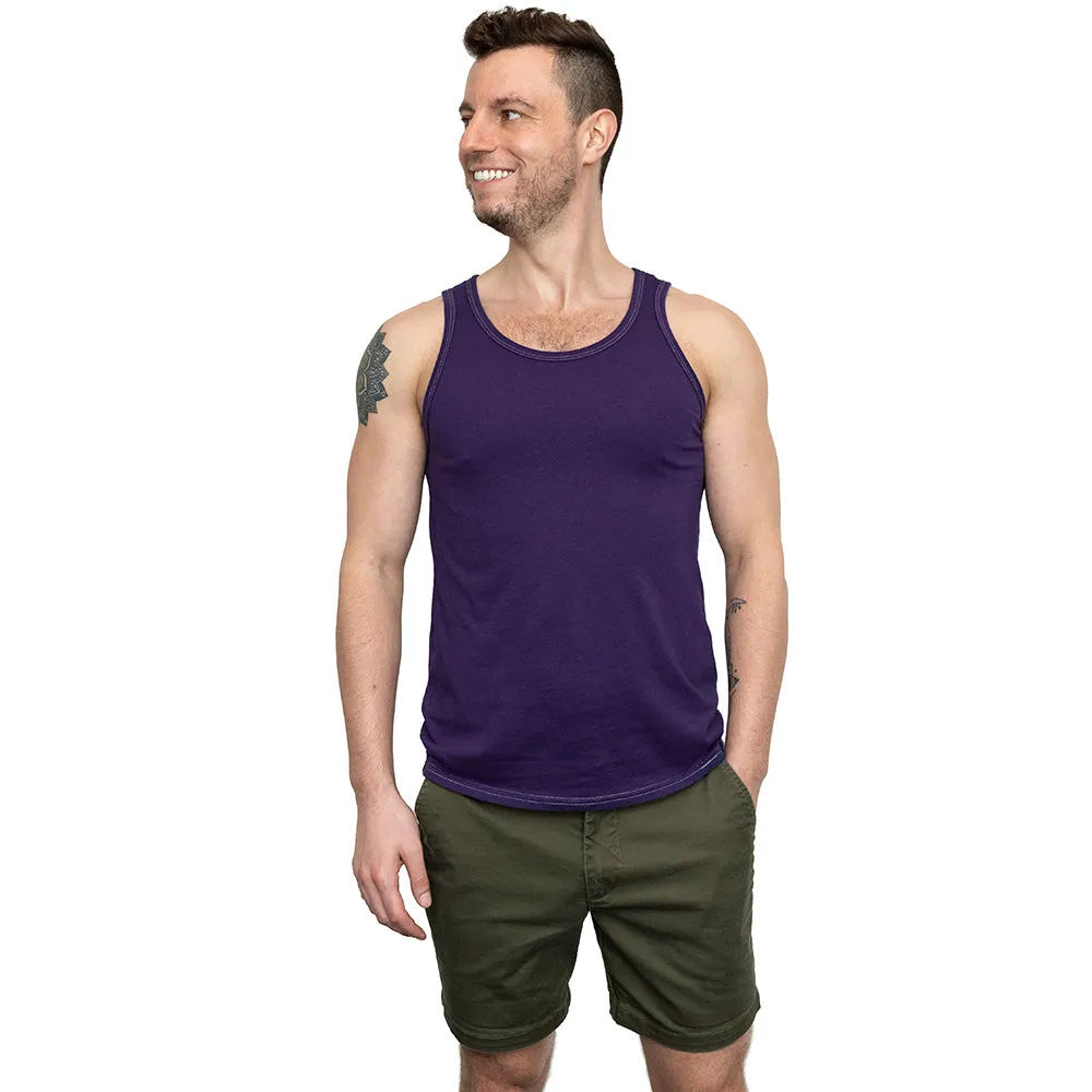 The "Bruiser" Cotton Tank Top in Purple sold by Blade + Blue product image thumbnail 2