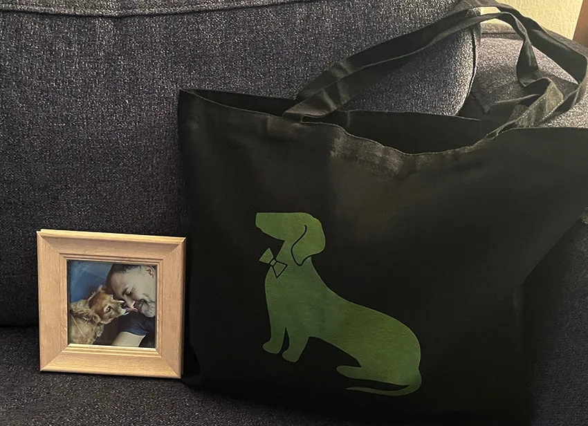 Dachshund Tote Bag in Black & Olive sold by Blade + Blue product image thumbnail 2