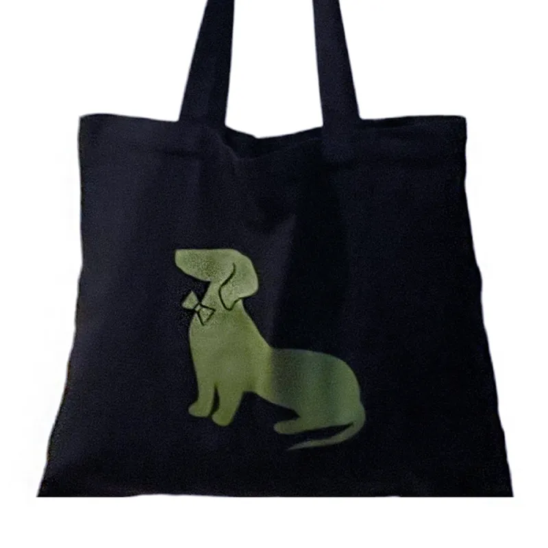 Dachshund Tote Bag in Black & Olive sold by Blade + Blue