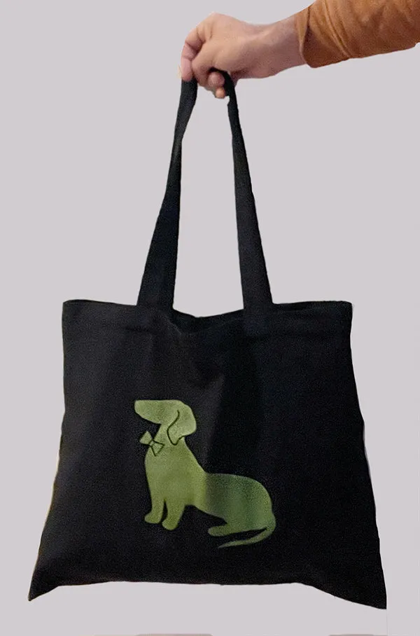 Dachshund Tote Bag in Black & Olive sold by Blade + Blue product image thumbnail 3