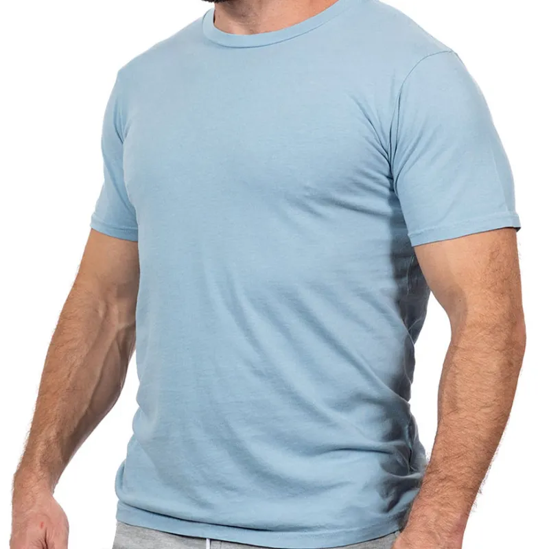 #6 SAMPLE SALE: MEDIUM Light Blue Cotton Pigment Crewneck Tee sold by Blade + Blue