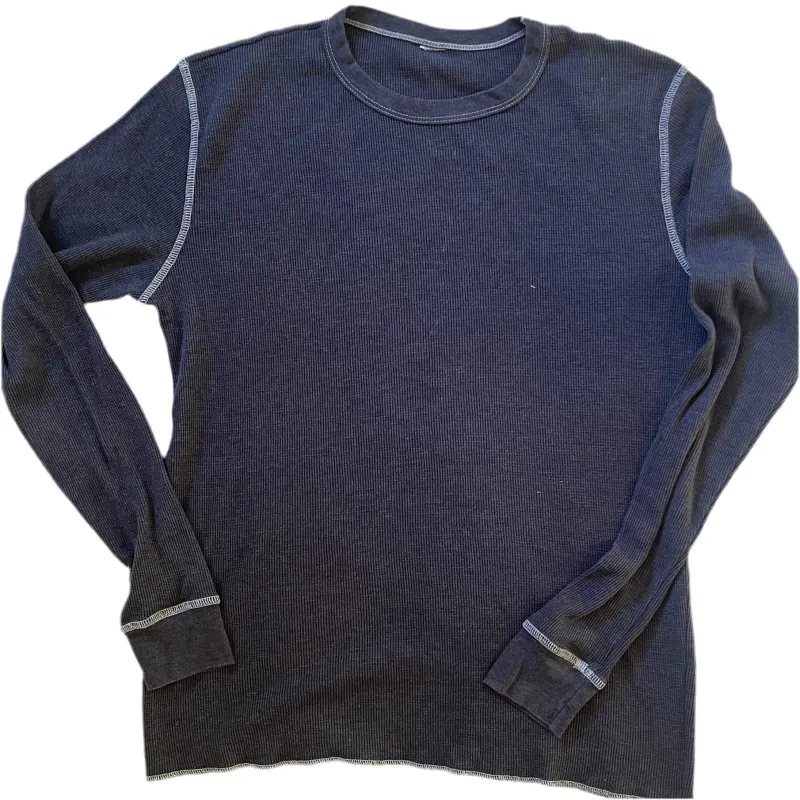 #13 SAMPLE SALE: LARGE Blue Grey Thermal Crewneck Tee sold by Blade + Blue