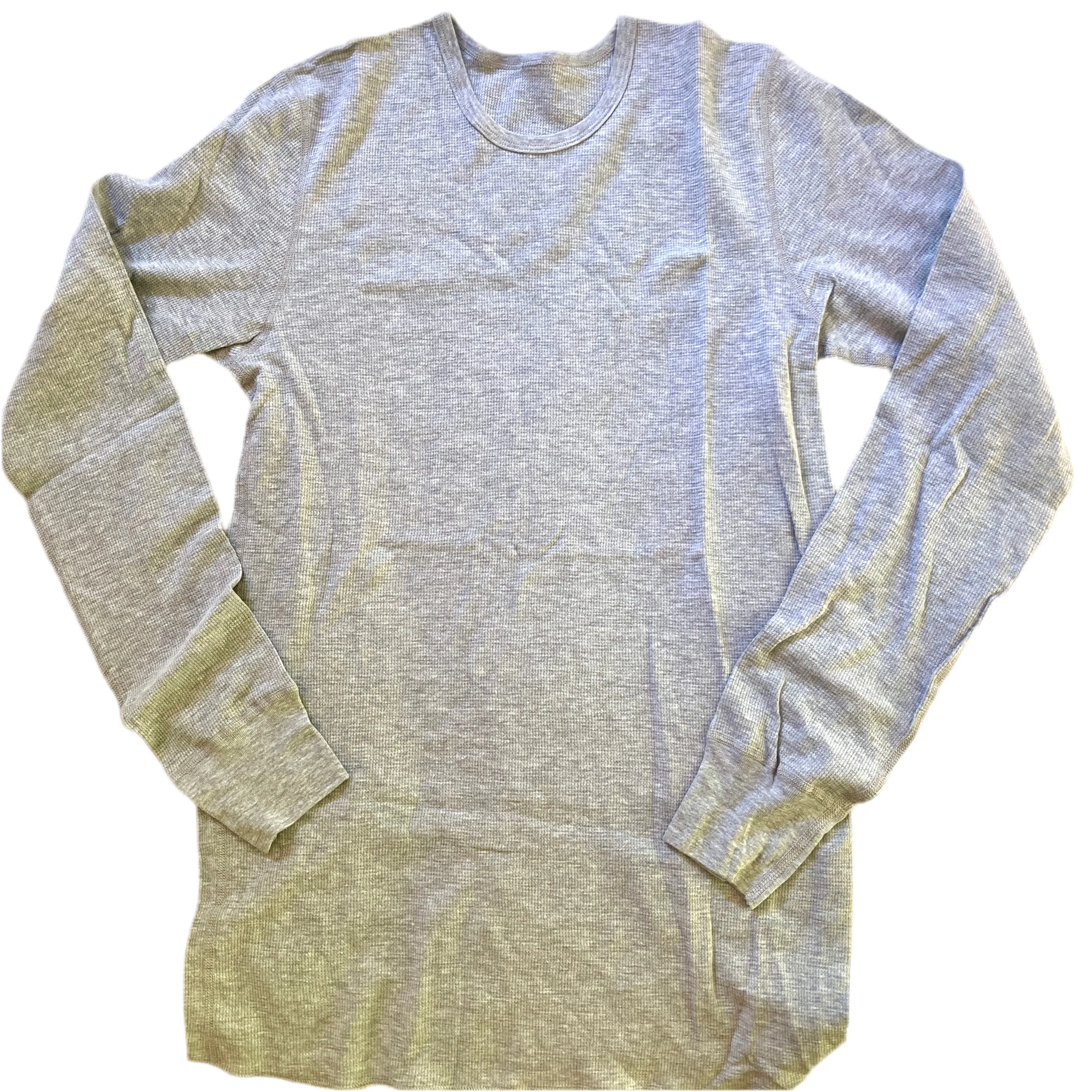 #12 SAMPLE SALE: MEDIUM Grey Heather Thermal Crewneck Tee sold by Blade + Blue product image thumbnail 2