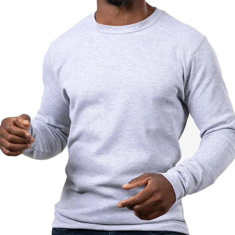 #4 SAMPLE SALE: SMALL Grey Heather Thermal Crewneck Tee sold by Blade + Blue