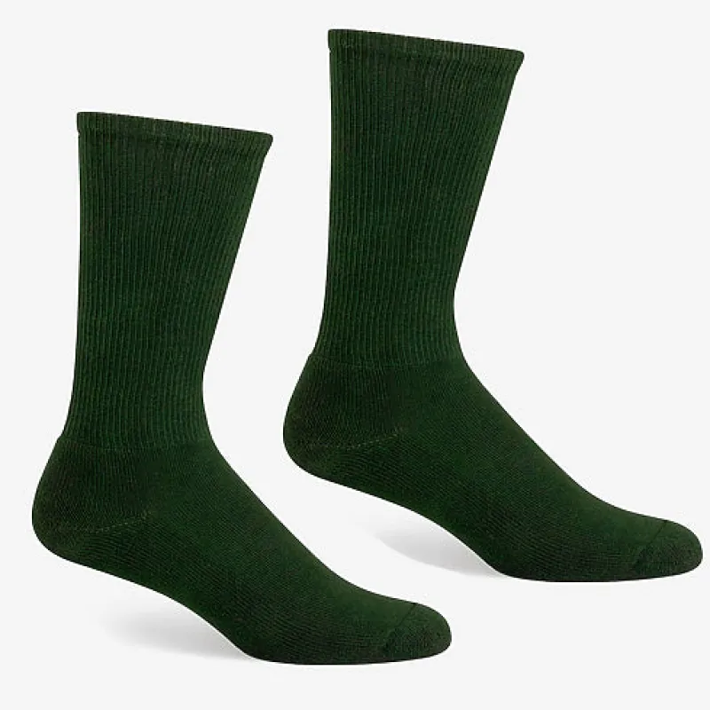 Solid Ribbed Crew Sock in Pine Green - Made in USA sold by Blade + Blue