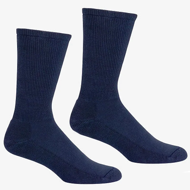 Solid Ribbed Crew Sock in Deep Blue - Made in USA sold by Blade + Blue
