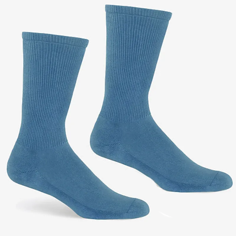 Solid Ribbed Crew Sock in French Blue - Made in USA sold by Blade + Blue