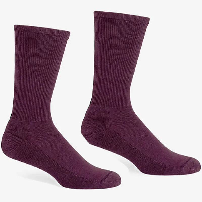 Solid Ribbed Crew Sock in Deep Wine - Made in USA sold by Blade + Blue