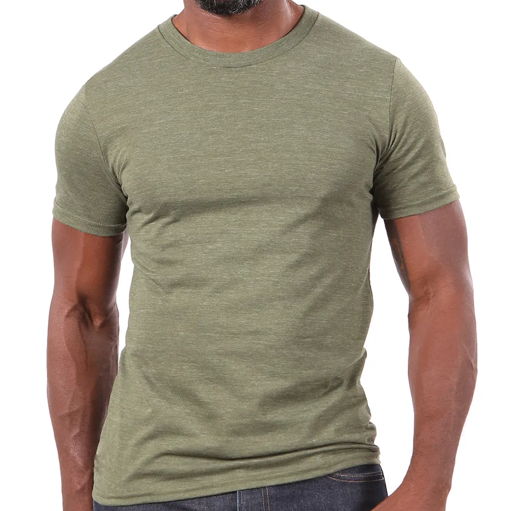 Army Green Marled Tri Blend T-Shirt sold by Blade + Blue