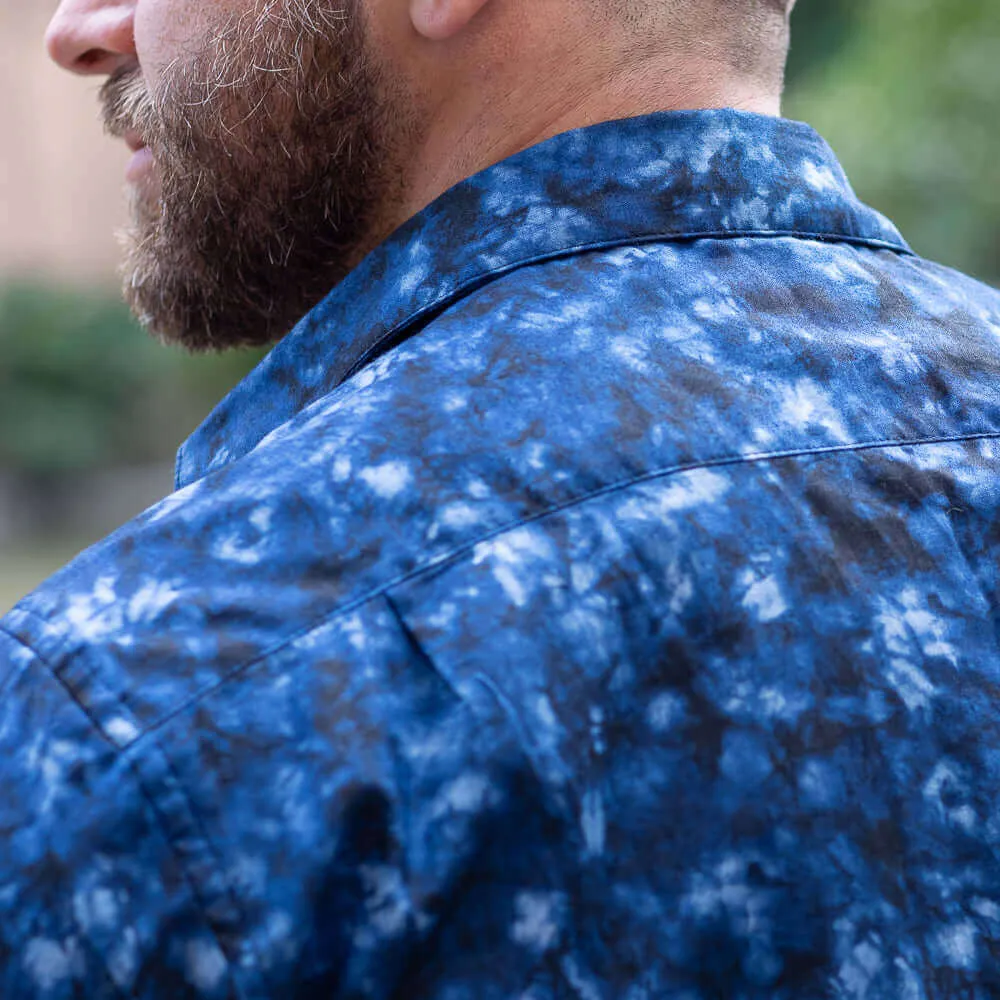FREDDY Long Sleeve Shirt in Indigo Blues Japanese Marbled Print sold by Blade + Blue product image thumbnail 4