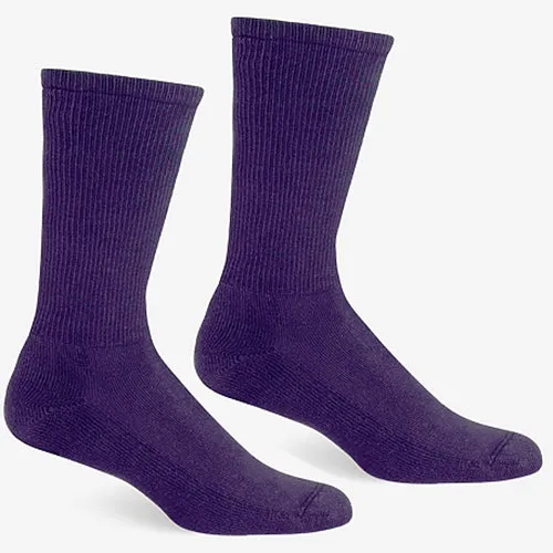 Solid Ribbed Crew Sock in Varsity Purple - Made in USA sold by Blade + Blue