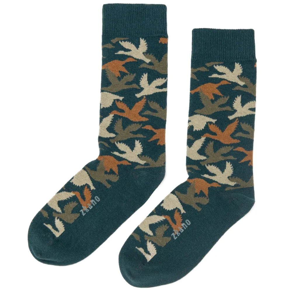 Duck Camouflage Crew Sock in Hunter Green - Made In USA by Zkano sold by Blade + Blue