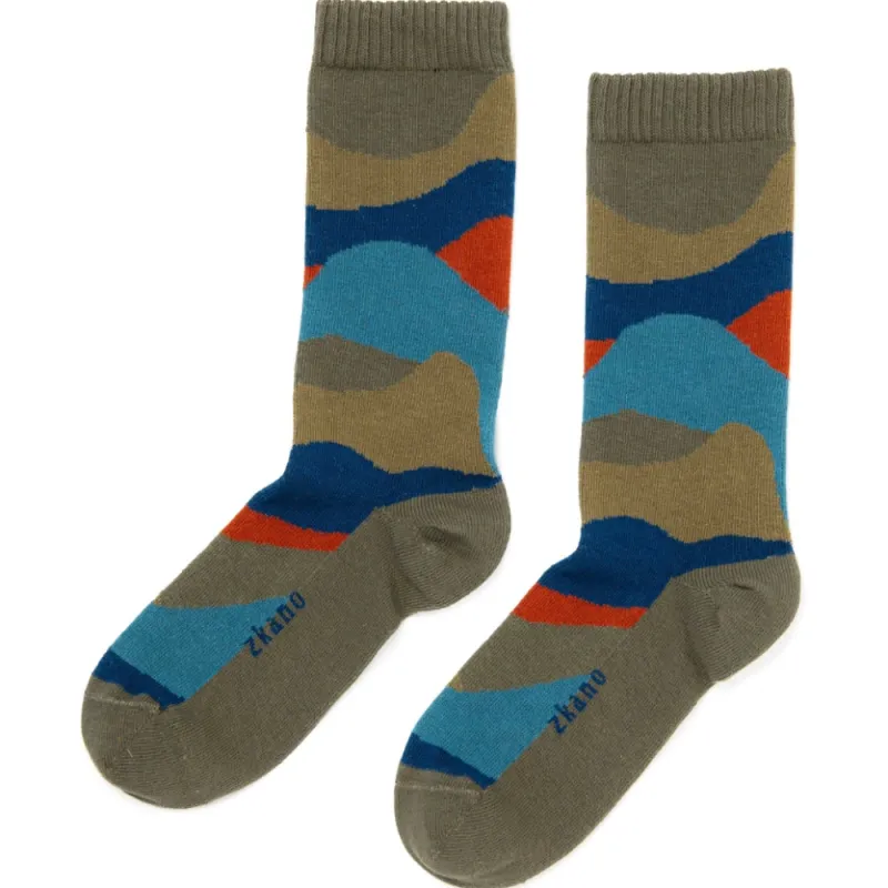 Multi Color River Crew Sock in Olive - Made In USA by Zkano sold by Blade + Blue