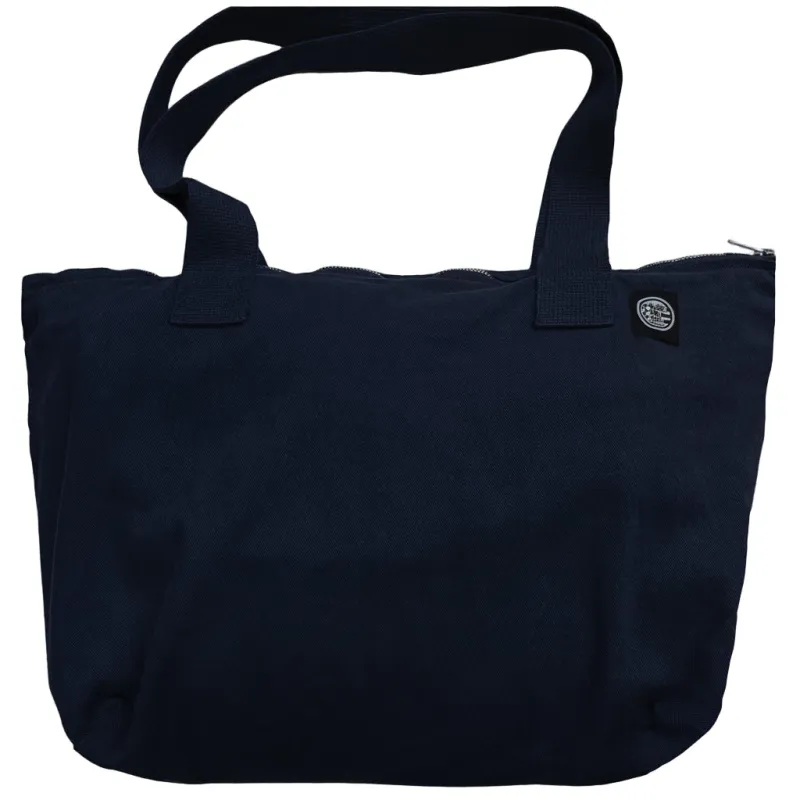 Zip-Top Tote Bag in Navy Blue Cotton Canvas sold by Blade + Blue