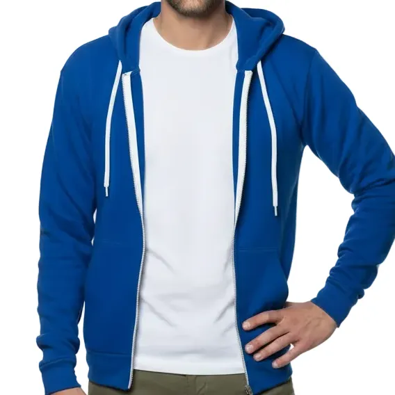 The "Starter" Full Zip 50/50 Hoodie in Cobalt Blue sold by Blade + Blue