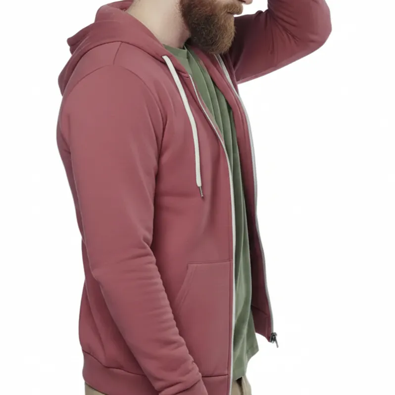 The "Starter" Full Zip 50/50 Hoodie in Red Wine (SIZE M) sold by Blade + Blue