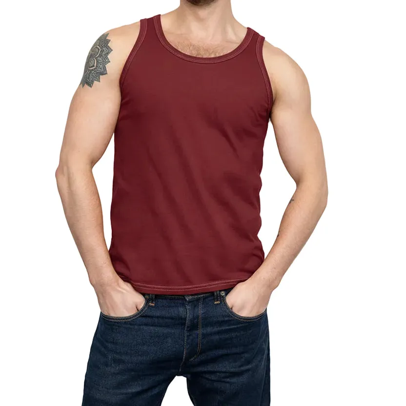 The "Bruiser" Cotton Tank Top in Red Wine sold by Blade + Blue product image thumbnail 2
