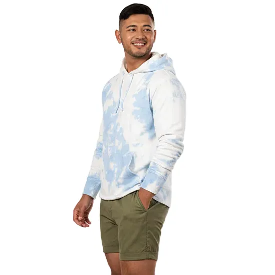 "Clouds in the Sky" Blue White Tie-Dyed Popover Hoodie sold by Blade + Blue product image thumbnail 2