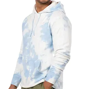"Clouds in the Sky" Blue White Tie-Dyed Popover Hoodie sold by Blade + Blue product image thumbnail 5