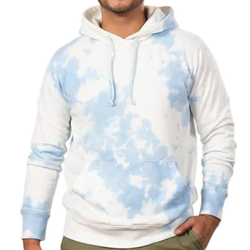 "Clouds in the Sky" Blue White Tie-Dyed Popover Hoodie sold by Blade + Blue