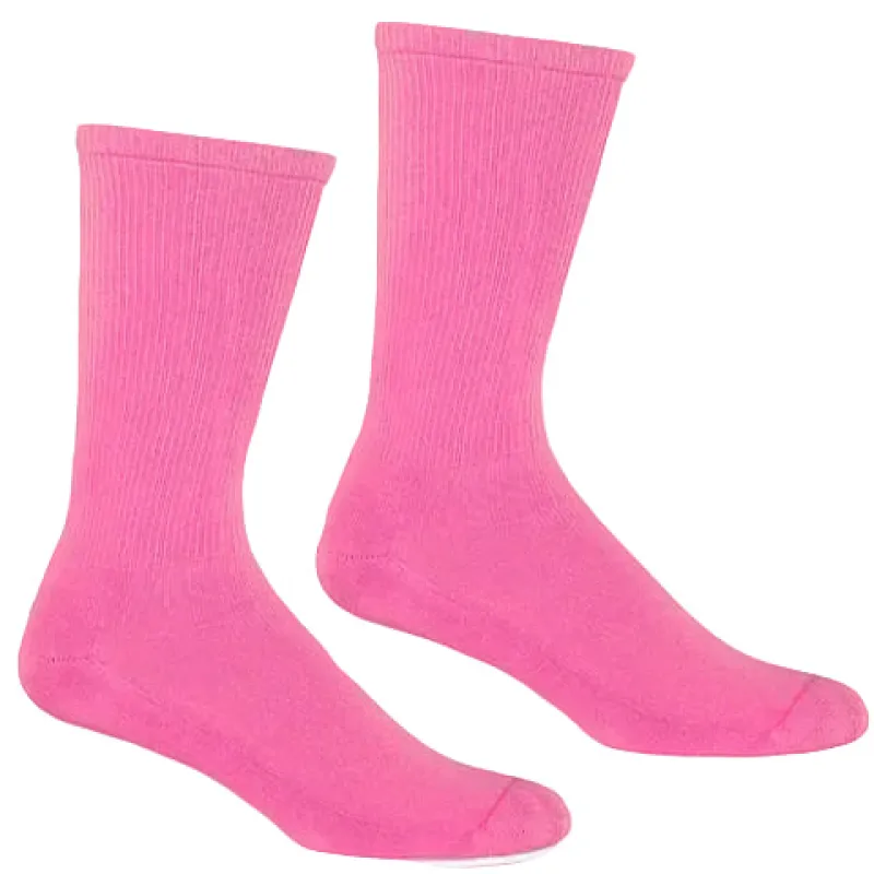 Solid Ribbed Crew Sock in Hot Pink - Made in USA sold by Blade + Blue