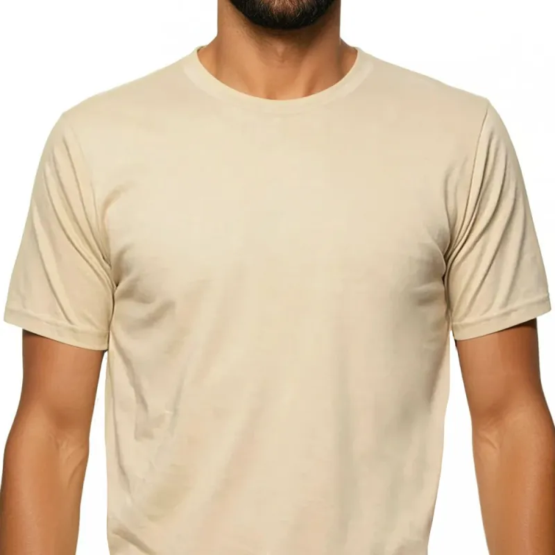 "Kicker" : Light Champagne Cotton T-Shirt made by Blade + Blue