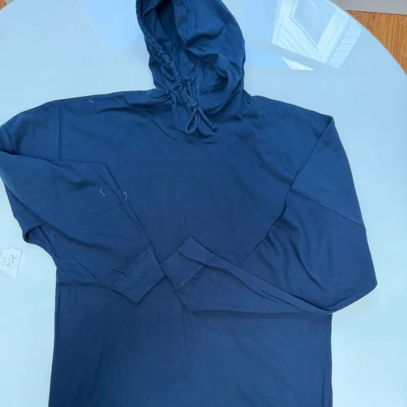 Sample Sale #943: Navy Lightweight Cotton Popover Hooded Sweatshirt: Size MEDIUM made by Blade + Blue