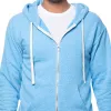 Sky Blue Heather Full Zip Hoodie sold by Blade + Blue