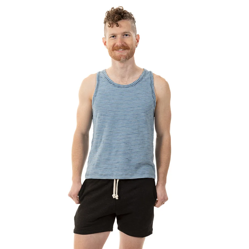 Light Indigo Wash & White Stripe Tank Top - Made In USA sold by Blade + Blue product image thumbnail 2
