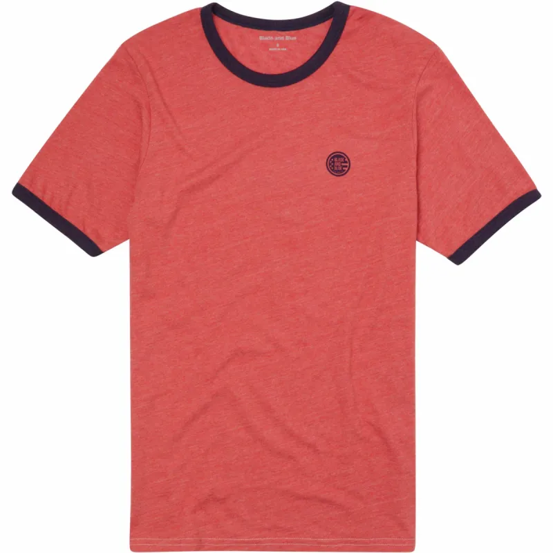 Tomato Red & Navy Tri-Blend Varsity Ringer T-Shirt sold by Blade + Blue