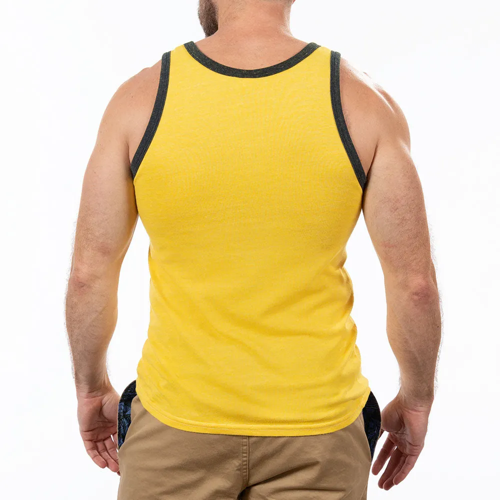 Gold & Olive Tri-Blend Varsity Tank Top sold by Blade + Blue product image thumbnail 3