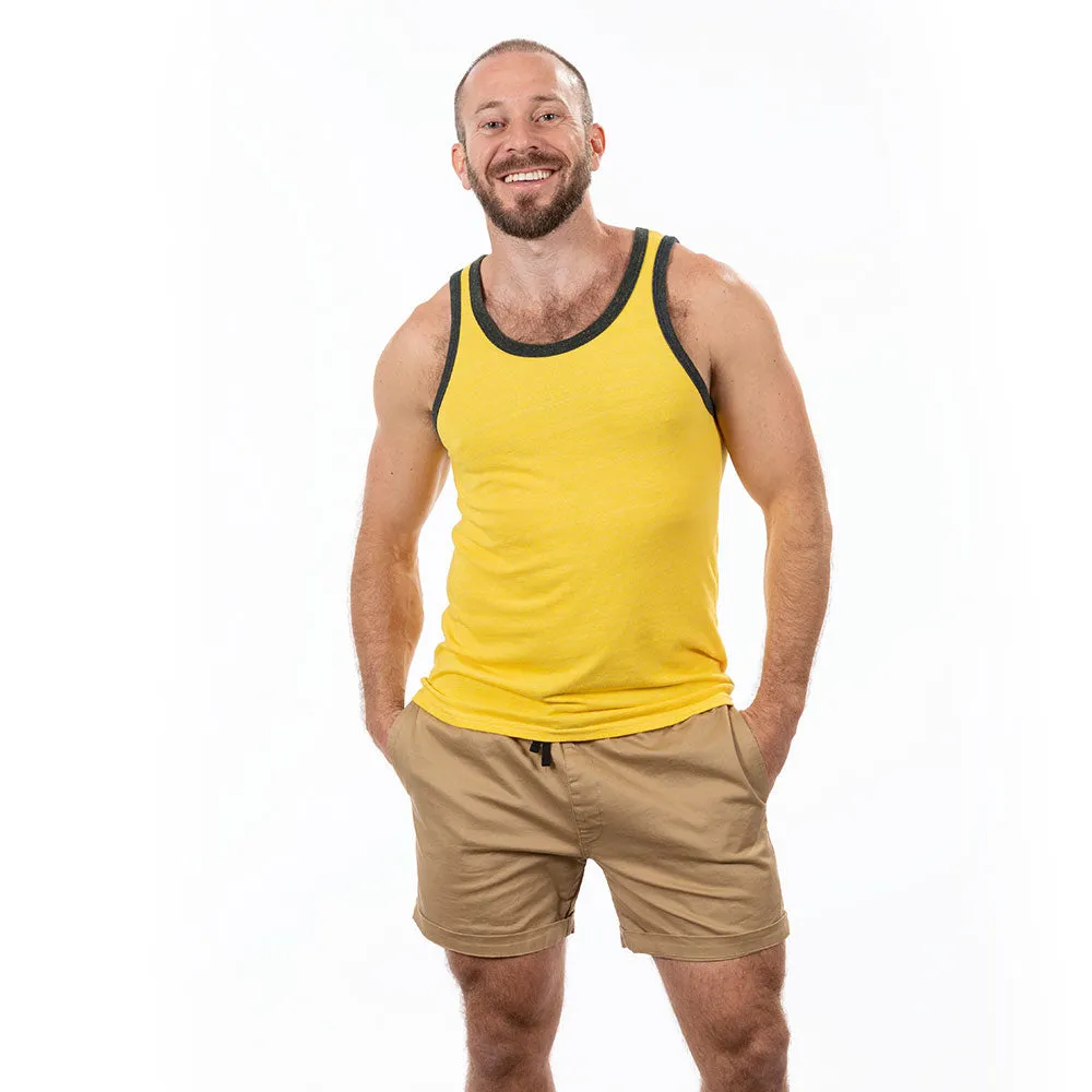 Gold & Olive Tri-Blend Varsity Tank Top sold by Blade + Blue product image thumbnail 5