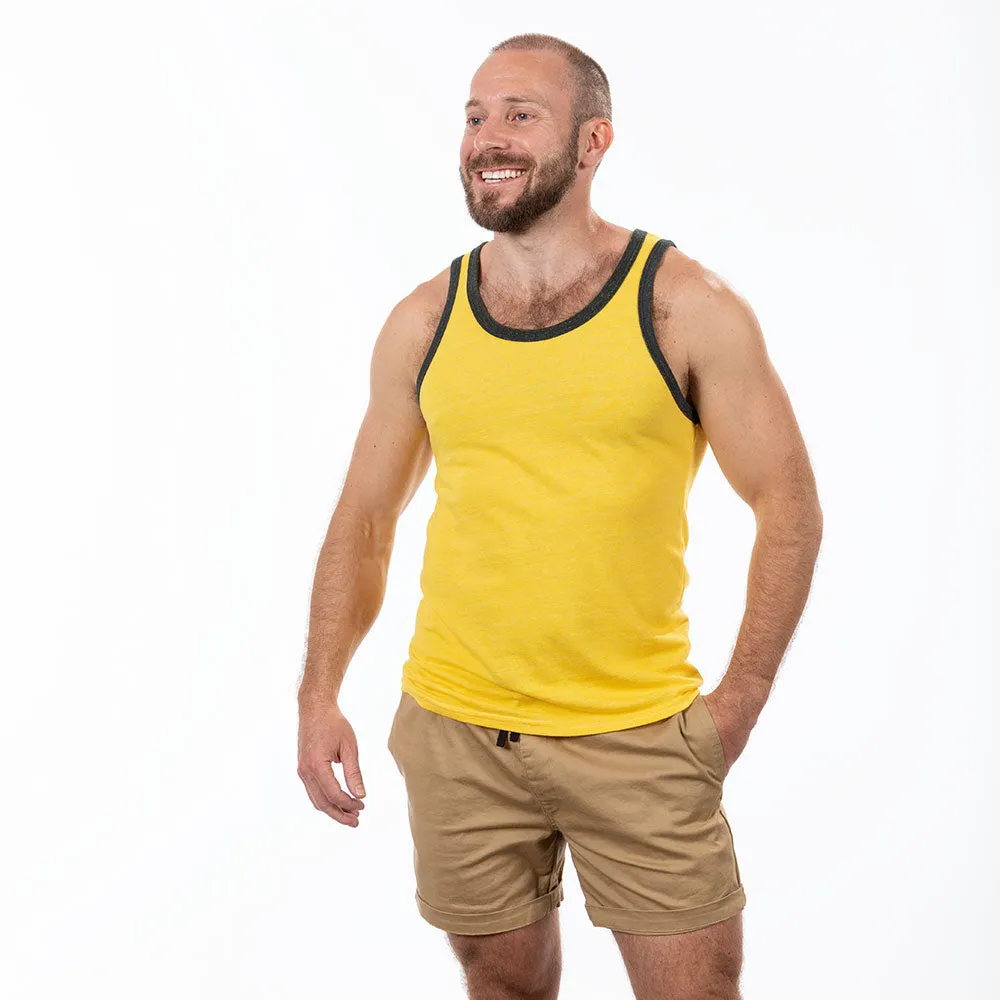 Gold & Olive Tri-Blend Varsity Tank Top sold by Blade + Blue product image thumbnail 4