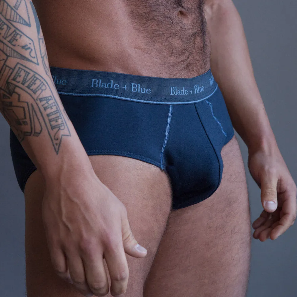 Navy Blue Classic Fit Brief Underwear - Made In USA sold by Blade + Blue product image thumbnail 3