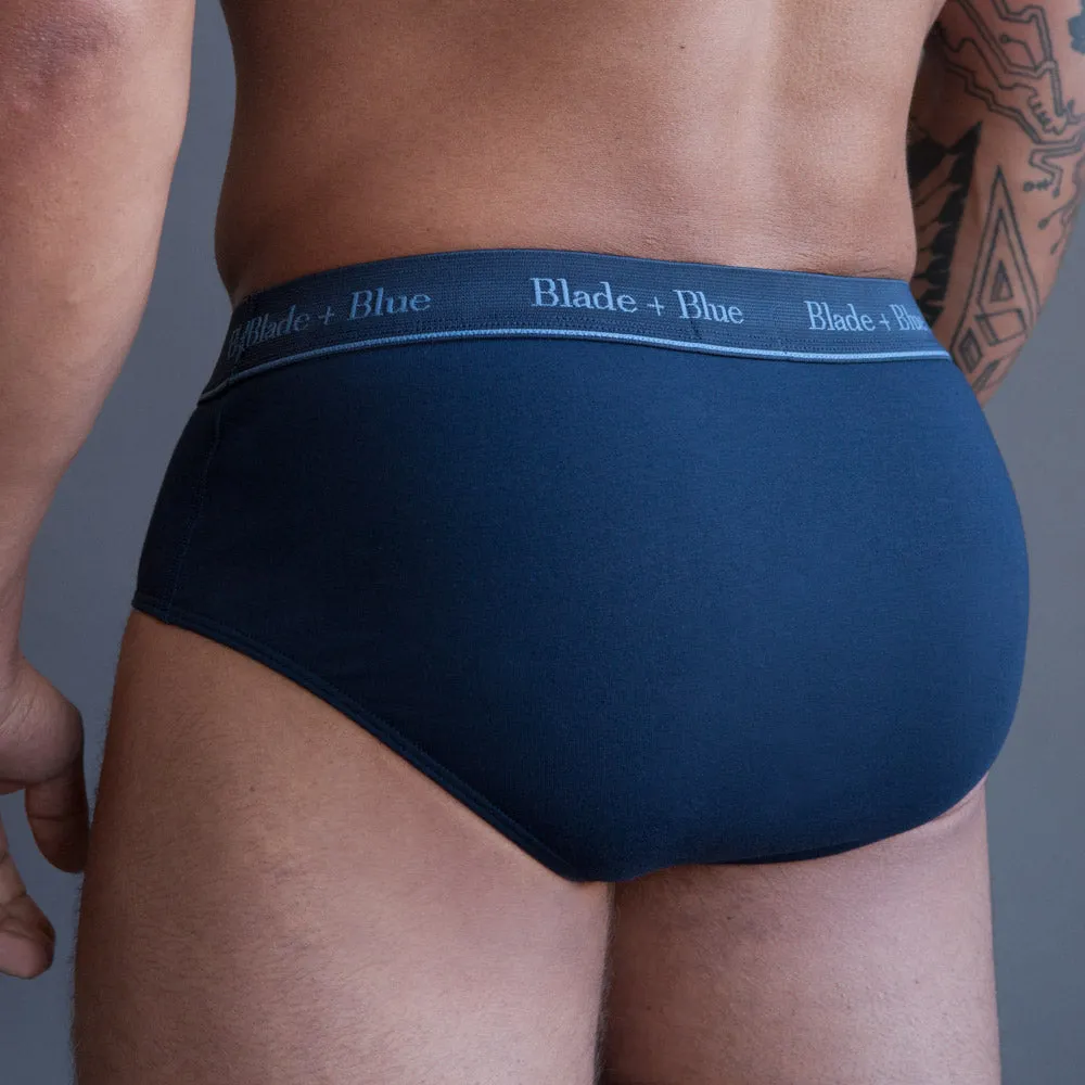 Navy Blue Classic Fit Brief Underwear - Made In USA sold by Blade + Blue product image thumbnail 4